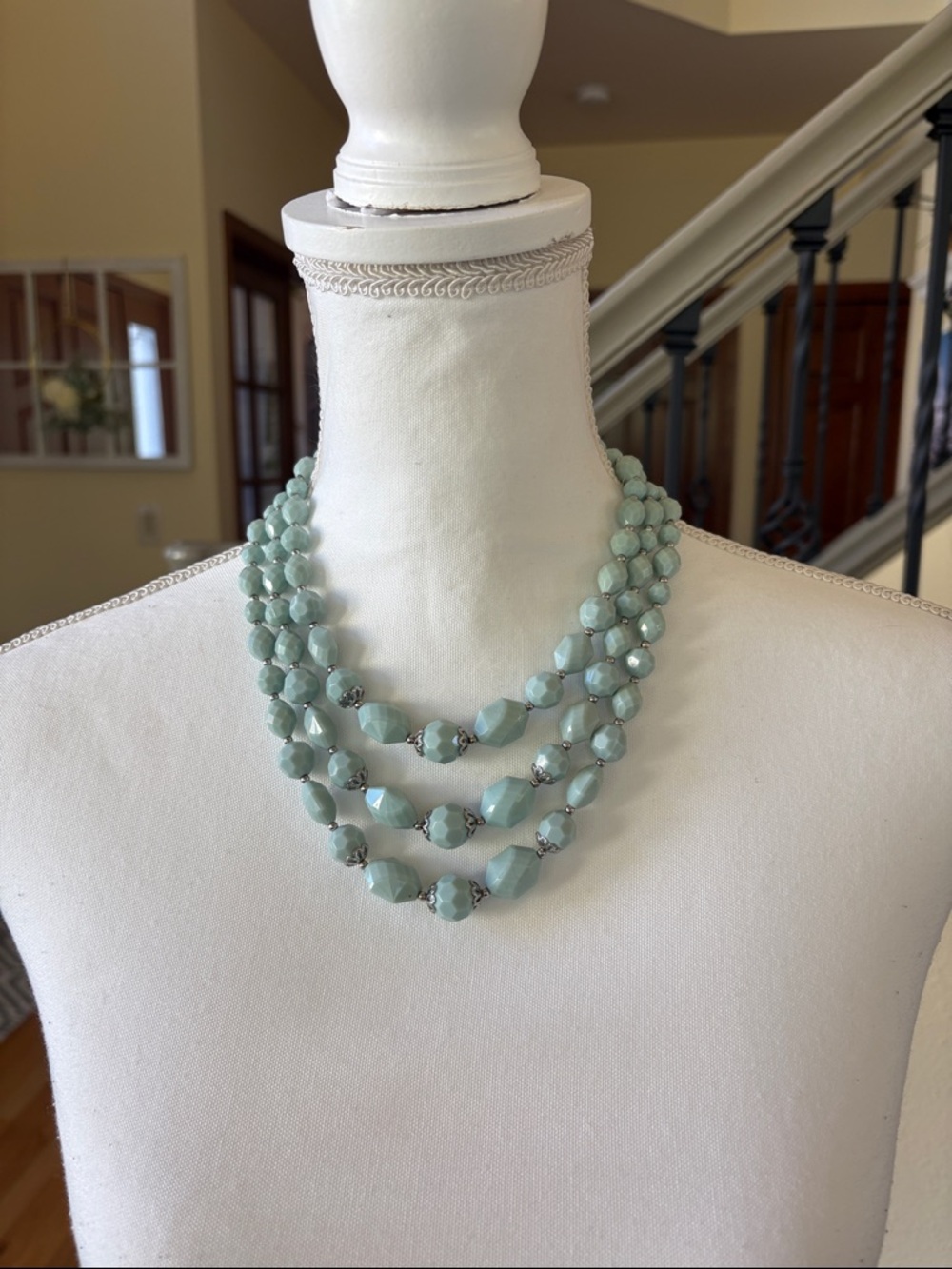 Layered Mint Bead Necklace - Women Jewelry